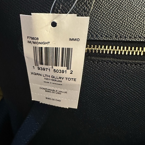 Coach NWT blue and gold tote. Retails $350 gorgeous Saffiano leather. - Picture 4 of 5